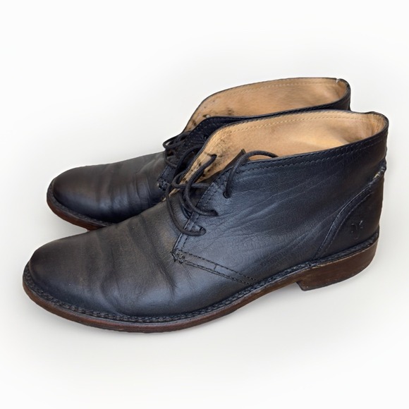 Men's Frye Oliver Black Leather Chukka Boots 87820 Size US 10D Vintage - Picture 1 of 7